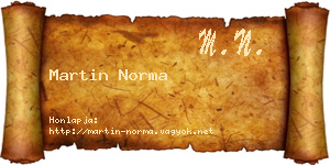 Martin Norma névjegykártya